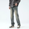 Fashionable and youthful American high street jeans for men # Slimming and form-fitting straight-leg trousers with a sense of design, high-end men's wear Specification image